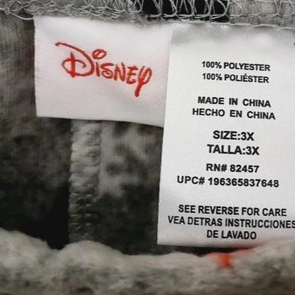 Disney Mickey Mouse grey fleece pajama pants Size 3XL - Picture 3 of 3